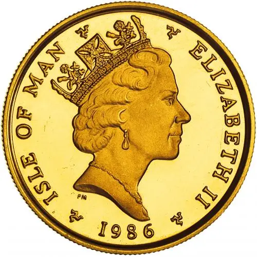 2016 Gold Bullion 0.25 Ounce Angel Isle of Man Coin Grade C obverse