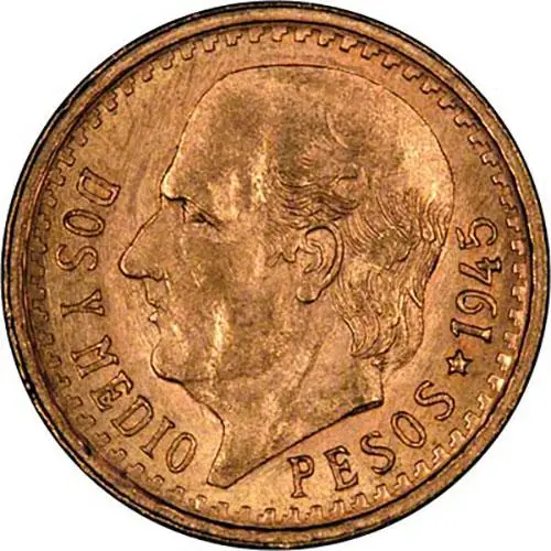 1945 Gold Mexico 2.5 Pesos 23602