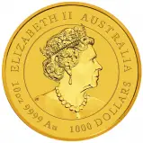 2023 Year of the Rabbit Perth Mint Lunar 10 oz Gold Bullion Coin Obverse
