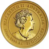 2023 Year of the Rabbit Perth Mint Australian Lunar 0.25 oz Gold Bullion Coin obverse chards image crop