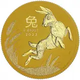 2023 Year of the Rabbit Perth Mint Australian Lunar 0.25 oz Gold Bullion Coin