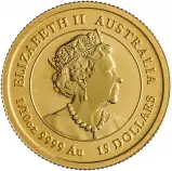 2023 Year of the Rabbit Perth Mint Australian Lunar 0.1 oz Gold Bullion Coin obverse
