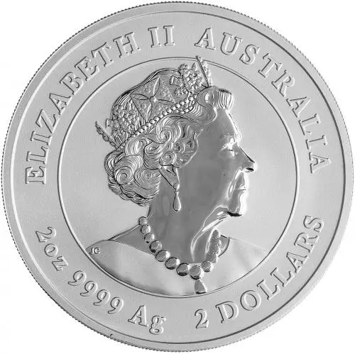 2023 Year of the Rabbit Perth Mint Australian Lunar 2 oz Silver Bullion Coin Obv
