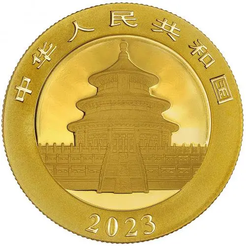 2023 Chinese 15g Gold Panda Bullion Coin obverse chards image crop