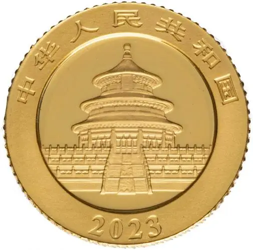 2023 1g Gold Panda Bullion Coin obverse