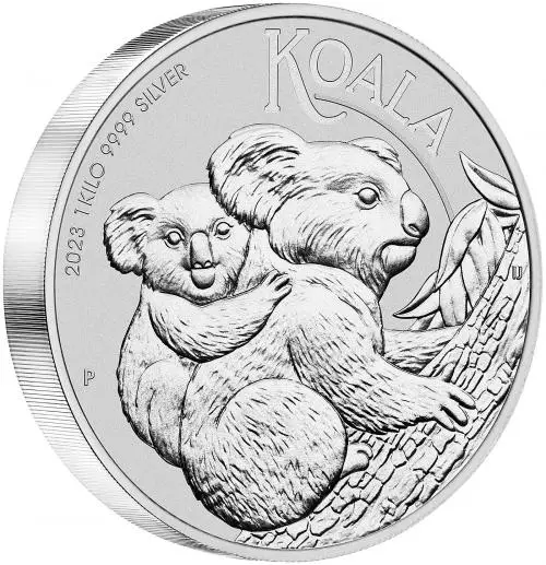 2023 Koala 1kg Silver Perth Mint Bullion Coin side view