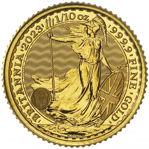 2023 Queen Elizabeth II Britannia 0.1 oz Gold Bullion Coin reverse chards