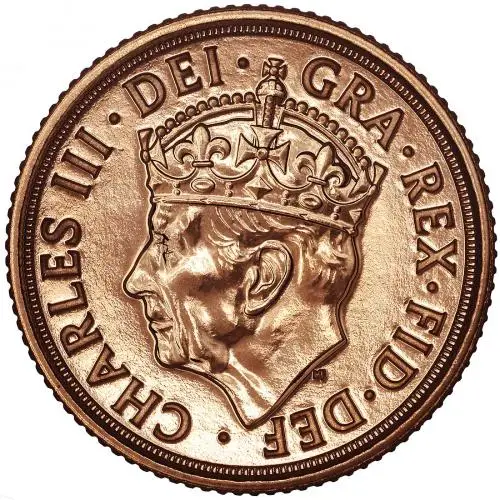 2023 Coronation Gold Bullion Half Sovereign chards obverse image new