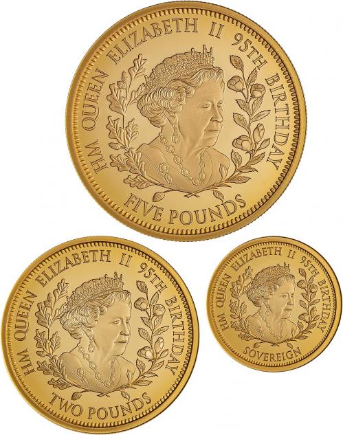 2021 QEII's 95th Birthday Gold Proof 3 Coin Set | Chards