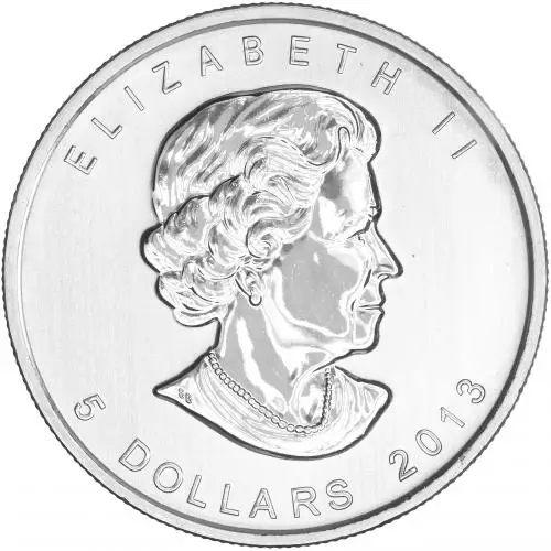 2013 Silver Bullion Ungraded 1 Ounce Elizabeth II Wood Bison Canadian Dollar 5 Dollar  obverse