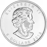 2013 Silver Bullion Ungraded 1 Ounce Elizabeth II Wood Bison Canadian Dollar 5 Dollar  obverse