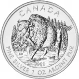 2013 Silver Bullion 1 Ounce Elizabeth II Wood Bison Canadian 5 Dollar Royal Canadian Mint - Pre-Owned