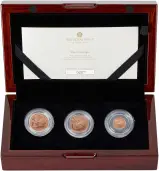 2023 Coronation of King Charles III 3-Coin Gold Proof Sovereign Set 
