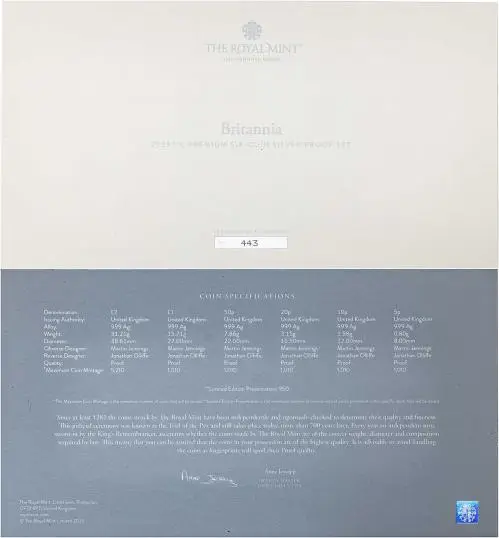 2023 Britannia Silver Proof Coin Set - 6 Coins cert