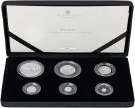 2023 Britannia Silver Proof Coin Set - 6 Coins reverse display