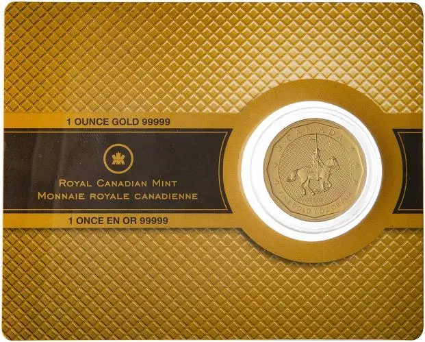 2011 Gold 1 Ounce Mountie $200 Canada Royal Canadian Mint in Sleeve Reverse