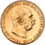 Obverse 1915 Gold Austrian 100 Corona