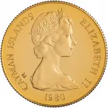 1980 Gold Proof Elizabeth II Gold Kings Collection Cayman Islands Dollar $50  Coin With Book Without Cert Cayman Islands 10 Coins obverse designs