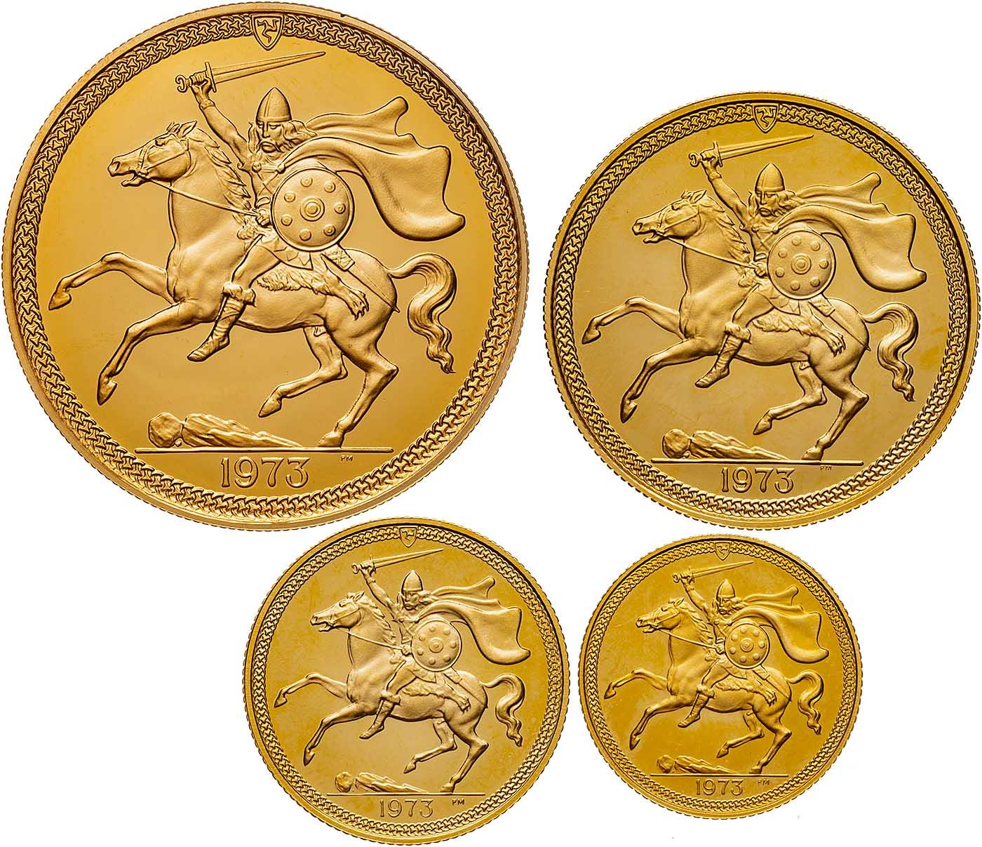 1973 Isle of Man Gold Proof Sovereign 4 Coin Set | Chards
