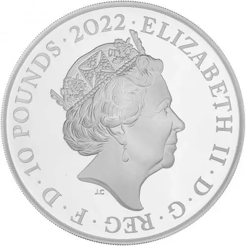 2022 George I Silver Proof 5 oz Coin Pre-Owned Cert No 001 The British Monarchs Collection Reverse