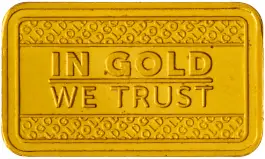 1/100 oz Niue Gold Bullion "In Gold We Trust" Ingot Bar Pre-Owned 