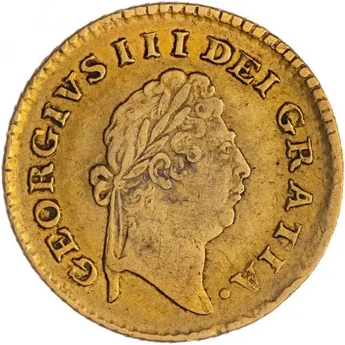 1800 Gold Graded Third Guinea Coin Single Collectable United Kingdom The Royal Mint aVF obverse