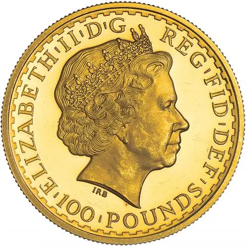2002 Gold Proof Britannia  1 oz Coin In Capsule - Grade C obverse