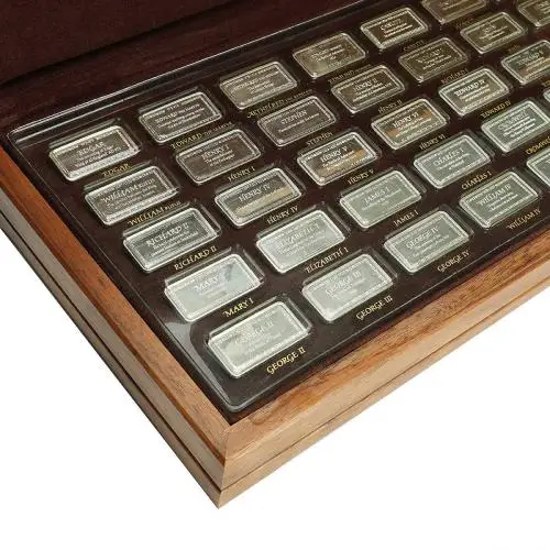 Pre-Owned 1000 Years of British Monarchy 50 x Silver Ingot Set box 1