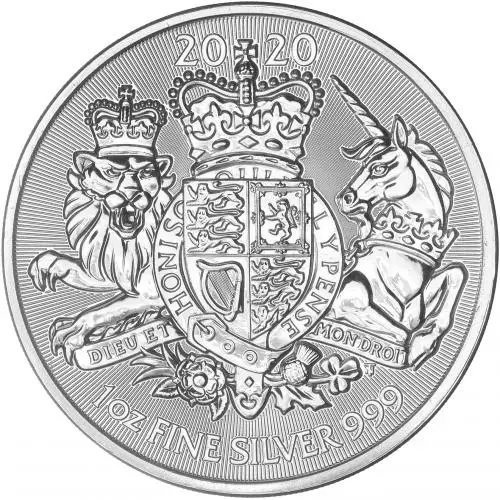 2020 UK Royal Arms 1 oz Silver Bullion Coin Pre-Owned reverse