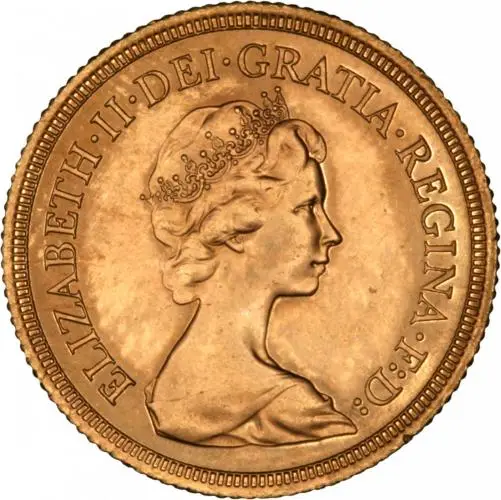 1979 Elizabeth II Gold Proof Sovereign Coin obverse