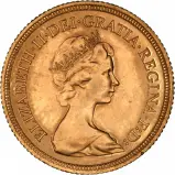 1979 Elizabeth II Gold Proof Sovereign Coin obverse