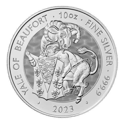 2023 Tudor Beasts Yale of Beaufort 10 oz Silver Bullion Coin Reverse