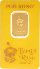 10g Minted Gold Bullion Bar Poh Kong Bunga Raya Malaysia - Pre-Owned