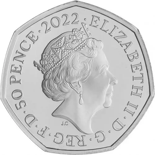2022 100 Years of the BBC Silver Proof 50p Coin  obv
