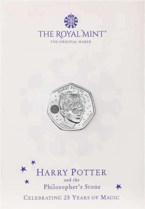 2022 Harry Potter 25 Years Of Magic BU 50p Coin rev