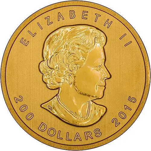 2015 Gold Canadian Two Hundred Dollars ($200) Growling Cougar 21515