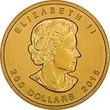 2015 Gold Canadian Two Hundred Dollars ($200) Growling Cougar 21515