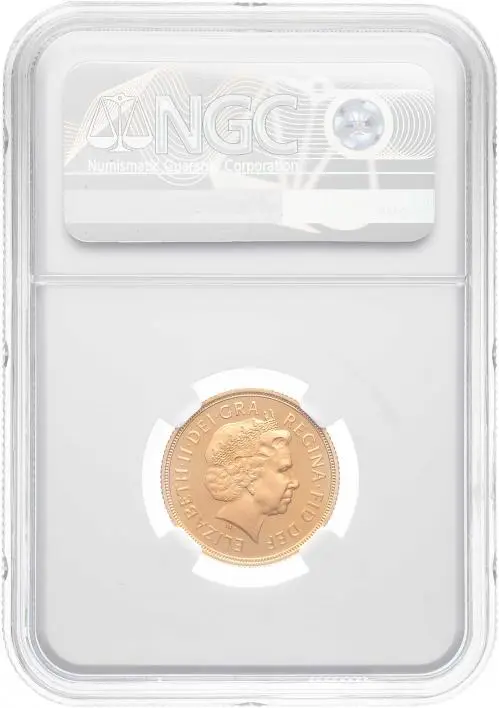 2009 NGC Gold Proof Sovereign Elizabeth II Pound Sterling  Coin Slabbed United Kingdom The Royal Mint Fourth Portrait PF 70 ULTRA CAMEO