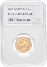 2009 Gold Proof  Sovereign Elizabeth II United Kingdom The Royal Mint NGC PF 70 ULTRA CAMEO