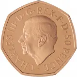 2022 Charles III Queen Elizabeth II Memorial Gold Proof 50p Coinobverse