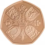 2022 Charles III Queen Elizabeth II Memorial Gold Proof 50p Coinreverse