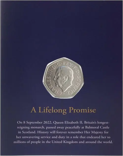 2022 Charles III Queen Elizabeth II Memorial BU 50p Coin 11