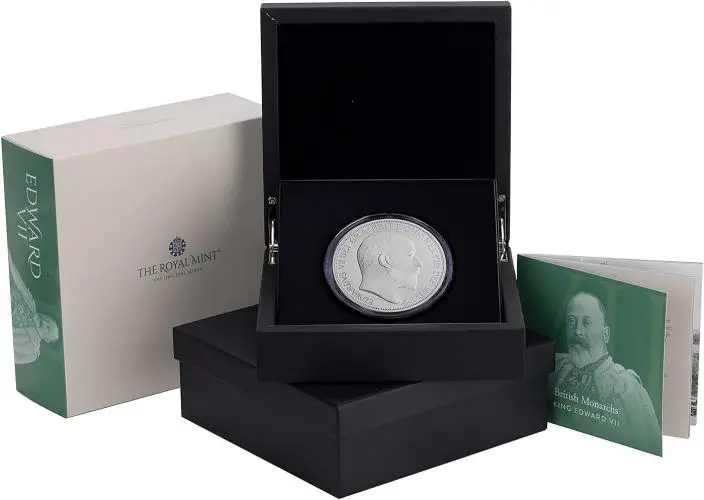 2022 Edward VII Silver Proof 5 oz Coin- The British Monarchs Collection with box   