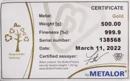 certificate of authenticity