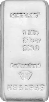 Metalor 1kg Cast Silver Bullion Bar