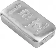 250g Metalor Silver Bar Cast side view