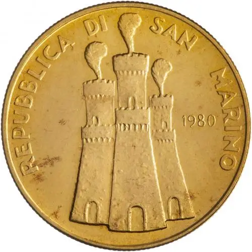 1980 Gold 'Justice' San Marino Bullion Coin Reverse