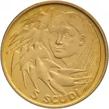 1980 'Justice' San Marino Gold 5 Scudi Bullion Coin