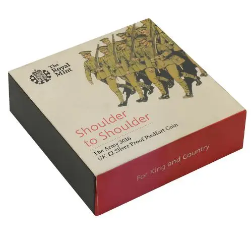 2016 Silver Proof Piedfort The Army - First World War Pound Sterling 2 pound box