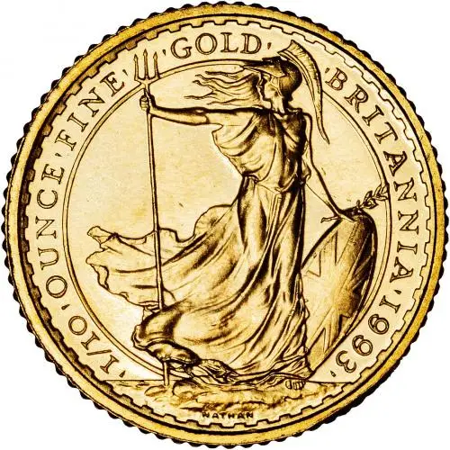 1993 Gold 0.1 Ounce Britannia Coin Single United Kingdom The Royal Mint rev